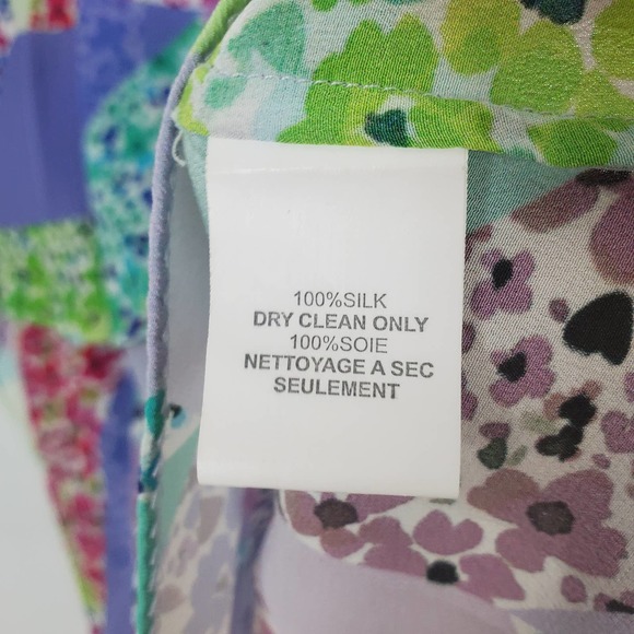 Trina Turk silk tank top colorful geometric floral pattern small - Picture 4 of 5